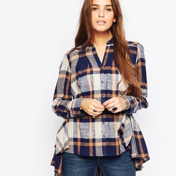 Free people NWOT PEPPY IN PLAID S